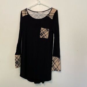 Twenty Second pocket Burberry vibe tunic long sleeve shirt med